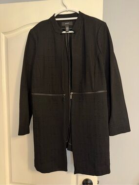 Alfani Black Long Open-Front Blazer